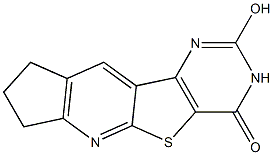 2-hydroxy-8,9-dihydro-3H-cyclopenta[5',6']pyrido[3',2':4,5]thieno[3,2-d]pyrimidin-4(7H)-one Struktur