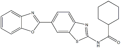 N-[6-(1,3-benzoxazol-2-yl)-1,3-benzothiazol-2-yl]cyclohexanecarboxamide Struktur