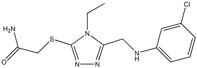 2-({5-[(3-chloroanilino)methyl]-4-ethyl-4H-1,2,4-triazol-3-yl}sulfanyl)acetamide Struktur