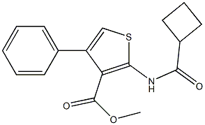 methyl 2-[(cyclobutylcarbonyl)amino]-4-phenyl-3-thiophenecarboxylate Struktur