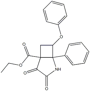 ethyl 3,4-dioxo-7-phenoxy-1-phenyl-2-azabicyclo[3.2.0]heptane-5-carboxylate Struktur