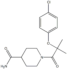 1-[2-(4-chlorophenoxy)-2-methylpropanoyl]-4-piperidinecarboxamide Struktur