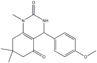 4-(4-methoxyphenyl)-1,7,7-trimethyl-4,6,7,8-tetrahydroquinazoline-2,5(1H,3H)-dione Struktur