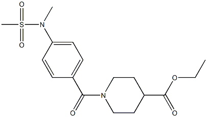 ethyl1-{4-[methyl(methylsulfonyl)amino]benzoyl}-4-piperidinecarboxylate Struktur