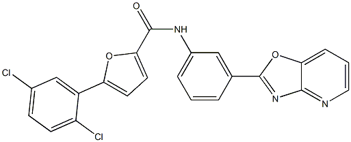 5-(2,5-dichlorophenyl)-N-(3-[1,3]oxazolo[4,5-b]pyridin-2-ylphenyl)-2-furamide Struktur