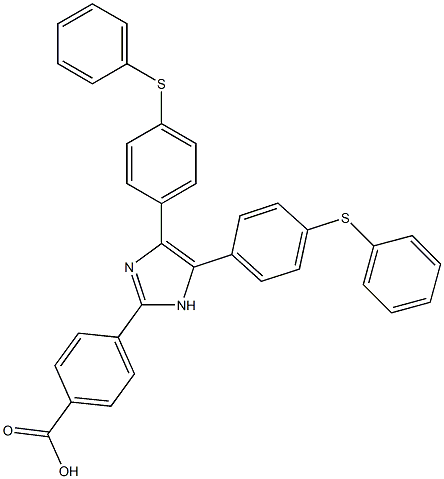 4-{4,5-bis[4-(phenylsulfanyl)phenyl]-1H-imidazol-2-yl}benzoic acid Struktur