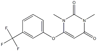 1,3-dimethyl-6-[3-(trifluoromethyl)phenoxy]-2,4(1H,3H)-pyrimidinedione Struktur