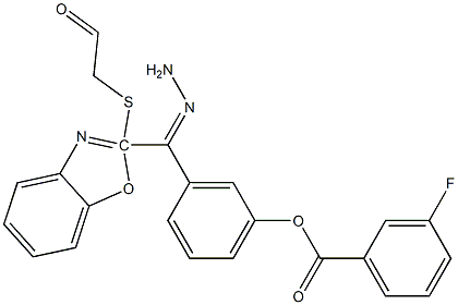 3-{2-[(1,3-benzoxazol-2-ylsulfanyl)acetyl]carbohydrazonoyl}phenyl 3-fluorobenzoate Struktur