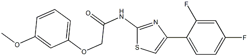 N-[4-(2,4-difluorophenyl)-1,3-thiazol-2-yl]-2-(3-methoxyphenoxy)acetamide Struktur