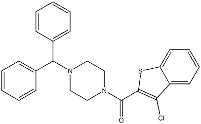 1-benzhydryl-4-[(3-chloro-1-benzothien-2-yl)carbonyl]piperazine Struktur