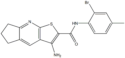 3-amino-N-(2-bromo-4-methylphenyl)-6,7-dihydro-5H-cyclopenta[b]thieno[3,2-e]pyridine-2-carboxamide Struktur