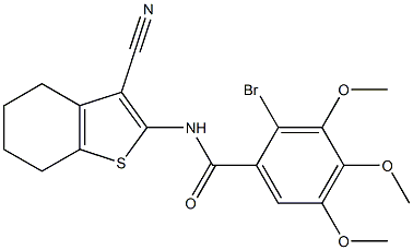 2-bromo-N-(3-cyano-4,5,6,7-tetrahydro-1-benzothien-2-yl)-3,4,5-trimethoxybenzamide Struktur