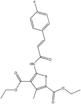 diethyl 5-{[3-(4-fluorophenyl)acryloyl]amino}-3-methyl-2,4-thiophenedicarboxylate Struktur