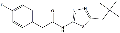 2-(4-fluorophenyl)-N-(5-neopentyl-1,3,4-thiadiazol-2-yl)acetamide Struktur