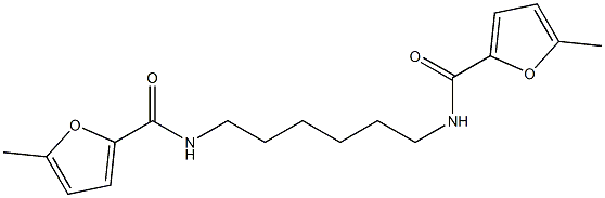 5-methyl-N-{6-[(5-methyl-2-furoyl)amino]hexyl}-2-furamide Struktur