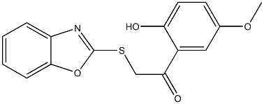 2-(1,3-benzoxazol-2-ylsulfanyl)-1-(2-hydroxy-5-methoxyphenyl)ethanone Struktur