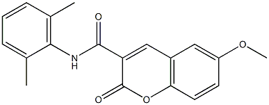 N-(2,6-dimethylphenyl)-6-methoxy-2-oxo-2H-chromene-3-carboxamide Struktur