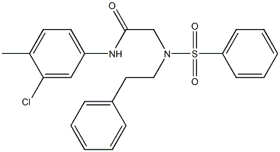 N-(3-chloro-4-methylphenyl)-2-[(2-phenylethyl)(phenylsulfonyl)amino]acetamide Struktur