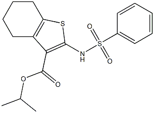 isopropyl 2-[(phenylsulfonyl)amino]-4,5,6,7-tetrahydro-1-benzothiophene-3-carboxylate Struktur