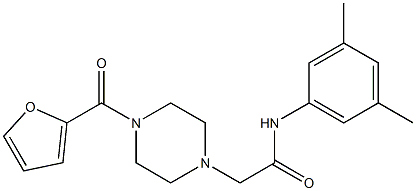 N-(3,5-dimethylphenyl)-2-[4-(2-furoyl)-1-piperazinyl]acetamide Struktur