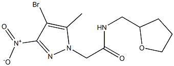 2-{4-bromo-3-nitro-5-methyl-1H-pyrazol-1-yl}-N-(tetrahydro-2-furanylmethyl)acetamide Struktur