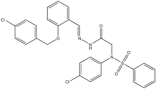 N-[2-(2-{2-[(4-chlorobenzyl)oxy]benzylidene}hydrazino)-2-oxoethyl]-N-(4-chlorophenyl)benzenesulfonamide Struktur