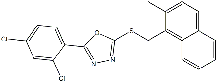 5-(2,4-dichlorophenyl)-1,3,4-oxadiazol-2-yl (2-methyl-1-naphthyl)methyl sulfide Struktur