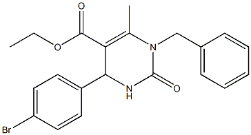 ethyl 1-benzyl-4-(4-bromophenyl)-6-methyl-2-oxo-1,2,3,4-tetrahydropyrimidine-5-carboxylate Struktur