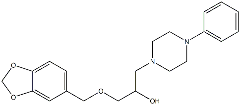 1-(1,3-benzodioxol-5-ylmethoxy)-3-(4-phenyl-1-piperazinyl)-2-propanol Struktur