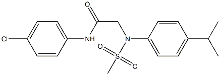 N-(4-chlorophenyl)-2-[4-isopropyl(methylsulfonyl)anilino]acetamide Struktur