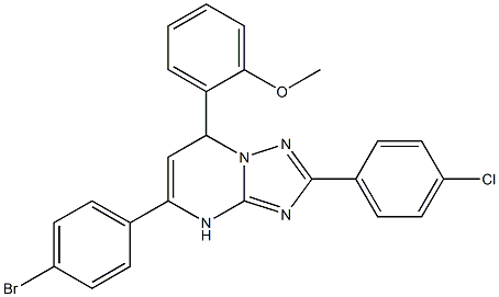 2-[5-(4-bromophenyl)-2-(4-chlorophenyl)-4,7-dihydro[1,2,4]triazolo[1,5-a]pyrimidin-7-yl]phenyl methyl ether Struktur