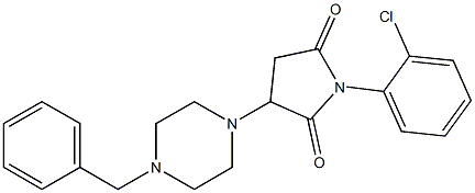 1-(2-chlorophenyl)-3-[4-(phenylmethyl)piperazin-1-yl]pyrrolidine-2,5-dione Struktur