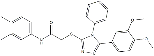 2-{[5-(3,4-dimethoxyphenyl)-4-phenyl-4H-1,2,4-triazol-3-yl]sulfanyl}-N-(3,4-dimethylphenyl)acetamide Struktur