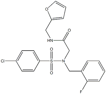 2-[[(4-chlorophenyl)sulfonyl](2-fluorobenzyl)amino]-N-(2-furylmethyl)acetamide Struktur