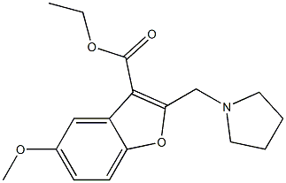 ethyl 5-methoxy-2-(1-pyrrolidinylmethyl)-1-benzofuran-3-carboxylate Struktur