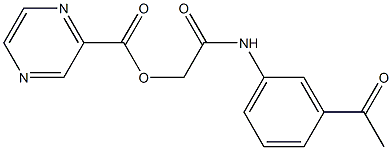 2-(3-acetylanilino)-2-oxoethyl pyrazine-2-carboxylate Struktur