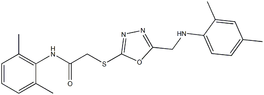 N-(2,6-dimethylphenyl)-2-[(5-{[(2,4-dimethylphenyl)amino]methyl}-1,3,4-oxadiazol-2-yl)sulfanyl]acetamide Struktur