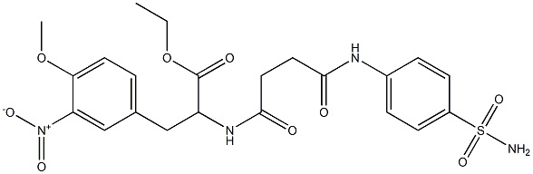 ethyl 2-({4-[4-(aminosulfonyl)anilino]-4-oxobutanoyl}amino)-3-{3-nitro-4-methoxyphenyl}propanoate Struktur