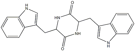 3,6-bis(1H-indol-3-ylmethyl)piperazine-2,5-dione Struktur