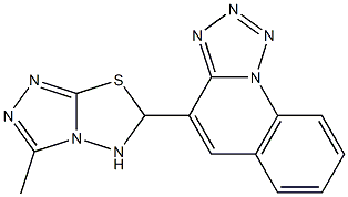 4-(3-methyl-5,6-dihydro[1,2,4]triazolo[3,4-b][1,3,4]thiadiazol-6-yl)tetraazolo[1,5-a]quinoline Struktur