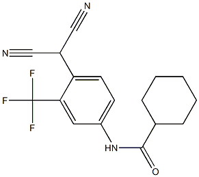 N-[4-(dicyanomethyl)-3-(trifluoromethyl)phenyl]cyclohexanecarboxamide Struktur