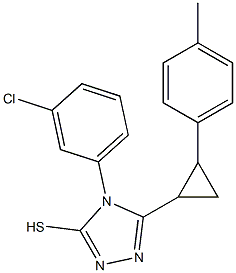 4-(3-chlorophenyl)-5-[2-(4-methylphenyl)cyclopropyl]-4H-1,2,4-triazol-3-yl hydrosulfide Struktur