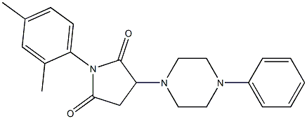 1-(2,4-dimethylphenyl)-3-(4-phenyl-1-piperazinyl)-2,5-pyrrolidinedione Struktur