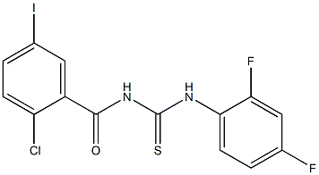 N-(2-chloro-5-iodobenzoyl)-N'-(2,4-difluorophenyl)thiourea Struktur