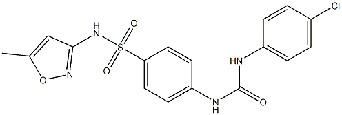 4-{[(4-chloroanilino)carbonyl]amino}-N-(5-methylisoxazol-3-yl)benzenesulfonamide Struktur