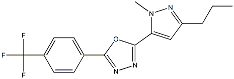 2-(1-methyl-3-propyl-1H-pyrazol-5-yl)-5-[4-(trifluoromethyl)phenyl]-1,3,4-oxadiazole Struktur