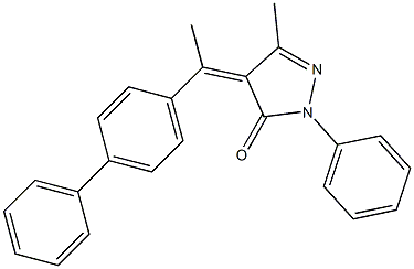 4-(1-[1,1'-biphenyl]-4-ylethylidene)-5-methyl-2-phenyl-2,4-dihydro-3H-pyrazol-3-one Struktur