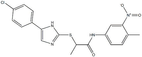 2-{[5-(4-chlorophenyl)-1H-imidazol-2-yl]sulfanyl}-N-{3-nitro-4-methylphenyl}propanamide Struktur