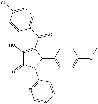 4-(4-chlorobenzoyl)-3-hydroxy-5-(4-methoxyphenyl)-1-(2-pyridinyl)-1,5-dihydro-2H-pyrrol-2-one Struktur