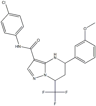 N-(4-chlorophenyl)-5-[3-(methyloxy)phenyl]-7-(trifluoromethyl)-4,5,6,7-tetrahydropyrazolo[1,5-a]pyrimidine-3-carboxamide Struktur